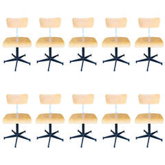 Set of Ten French Industrial Side Chairs 2