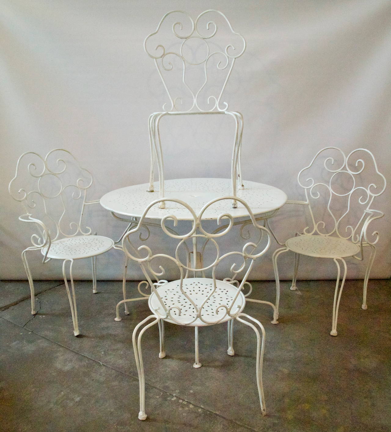 Mid-Century French Garden Table and Chair Set 2