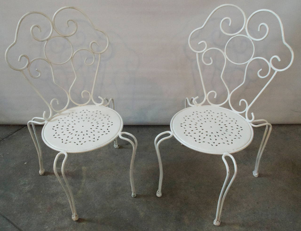 Painted Mid-Century French Garden Table and Chair Set