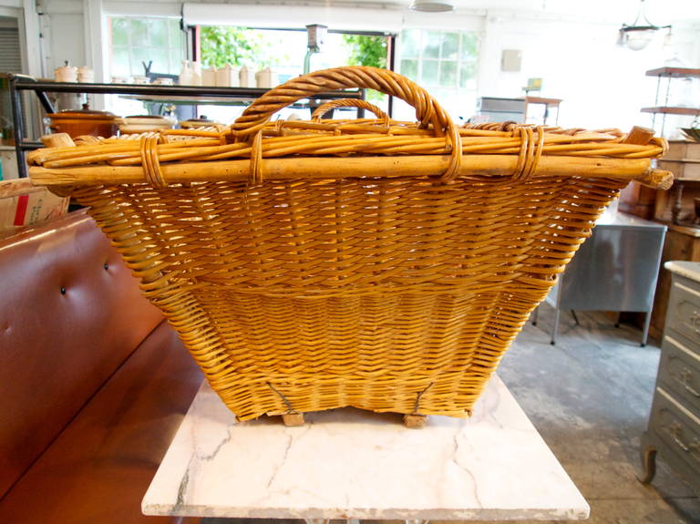 Large French two handled baker's baguette basket.