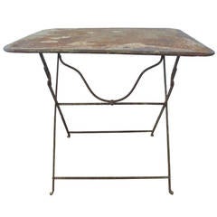 Antique French Folding Metal Garden Table