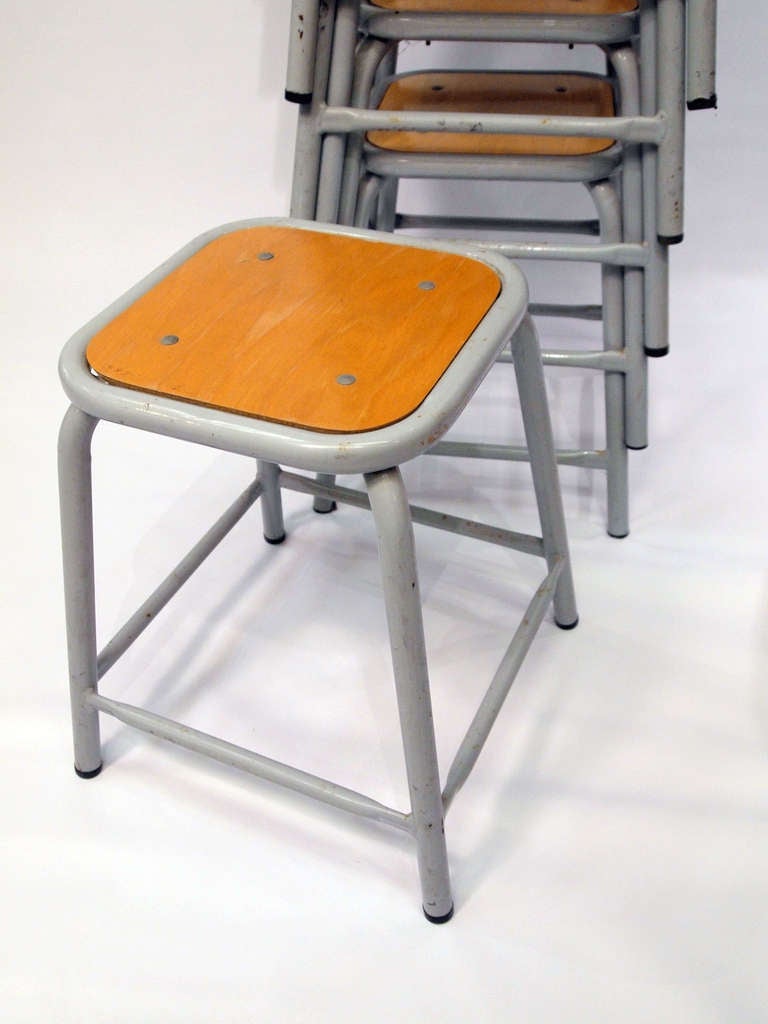 Set of 12 industrial stools from the French Air Force 1