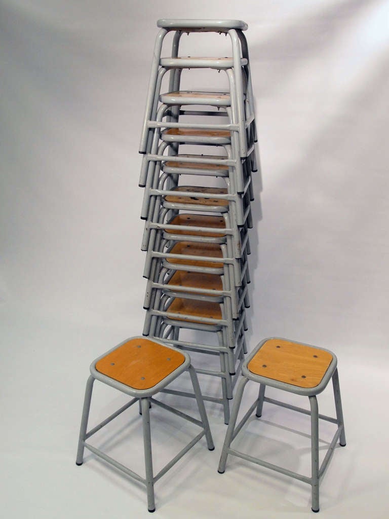 Set of 12 industrial stools from the French Air Force 2