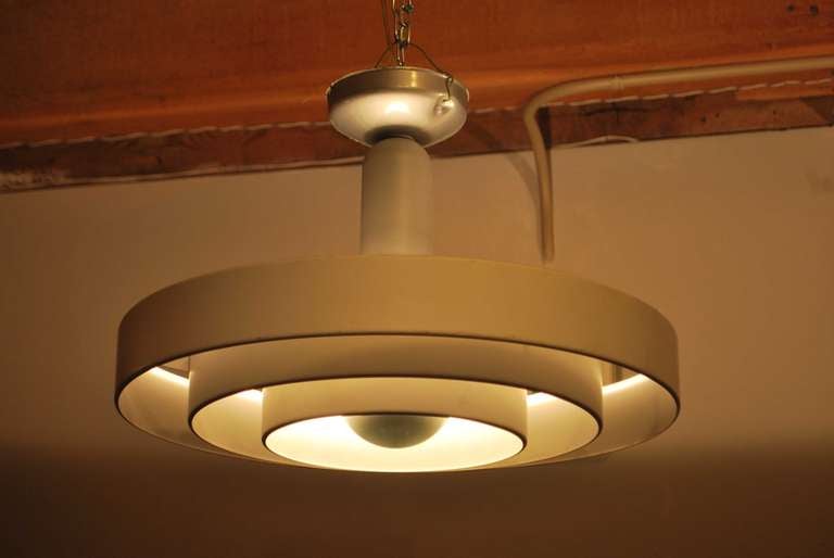 Set of 3 midcentury Industrial ceiling lights at 1stdibs