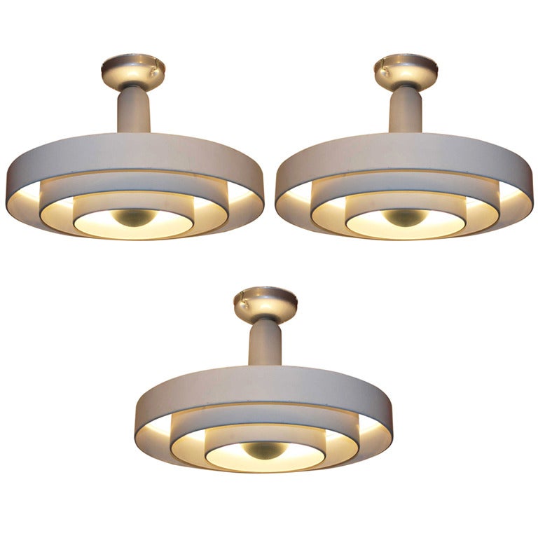 Set Of 3 Mid Century Ceiling Lights At 1stdibs Set Of 3 Mid Century Ceiling Lights For