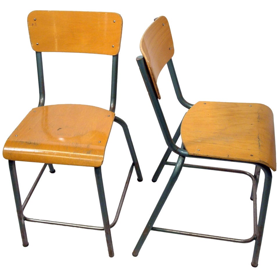 French Industrial School Chairs