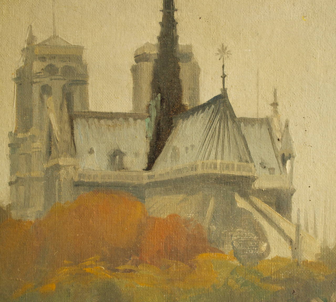 Vintage Tourist Painting of Notre-Dame 1