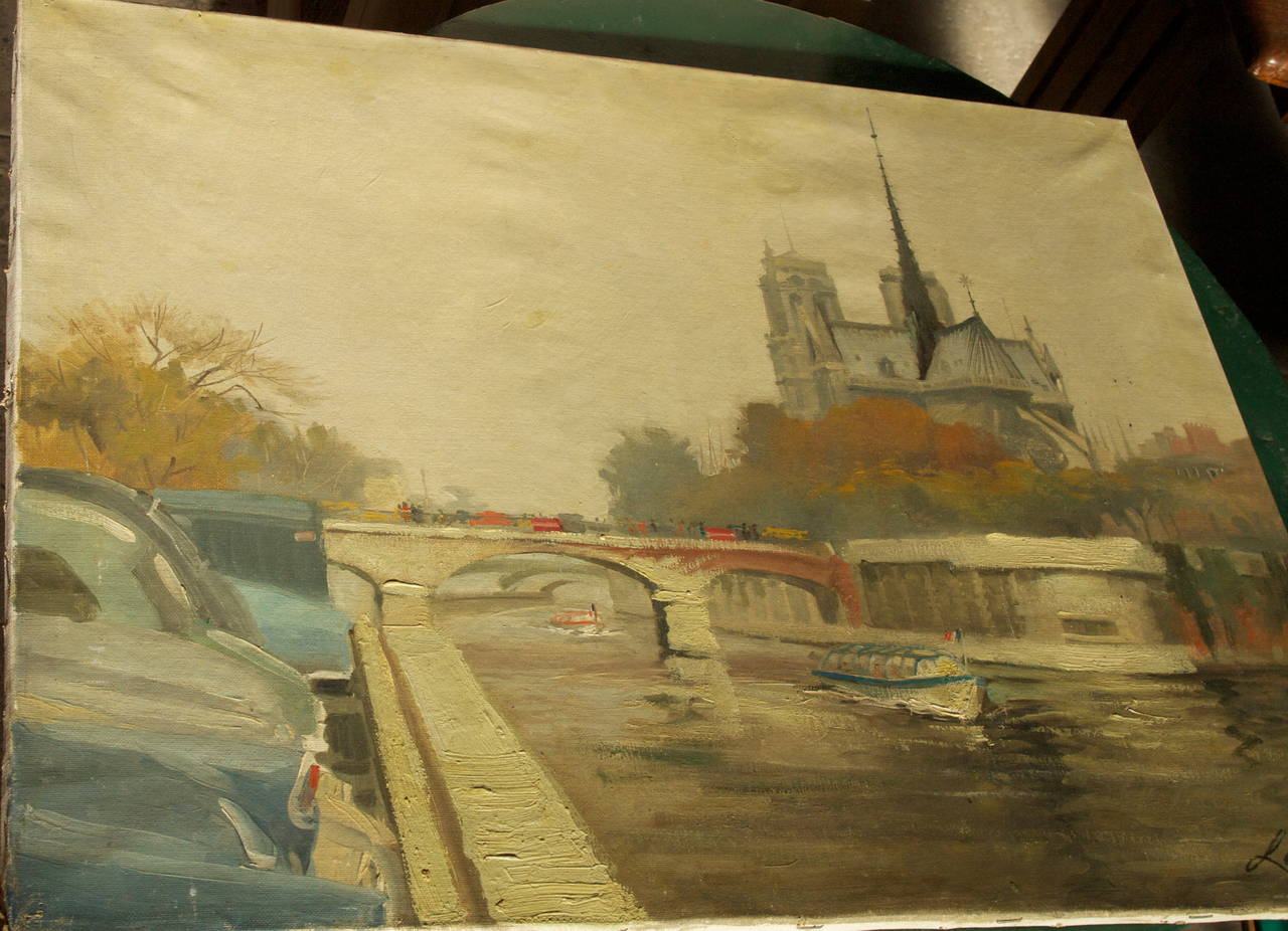 Vintage Tourist Painting of Notre-Dame 3