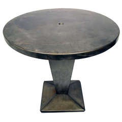 French Mid-20th Century Industrial "Tolix Kub" Round Table