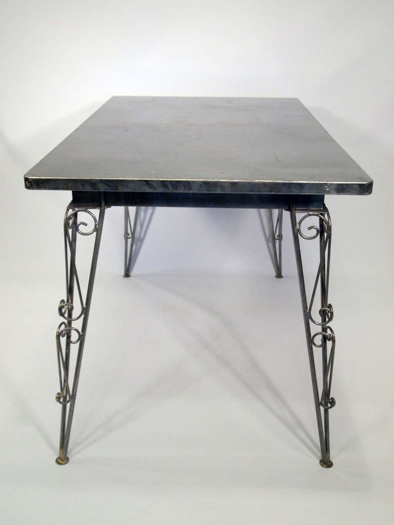 French Mid-20th Century Metal Table Model Tolix 55 1