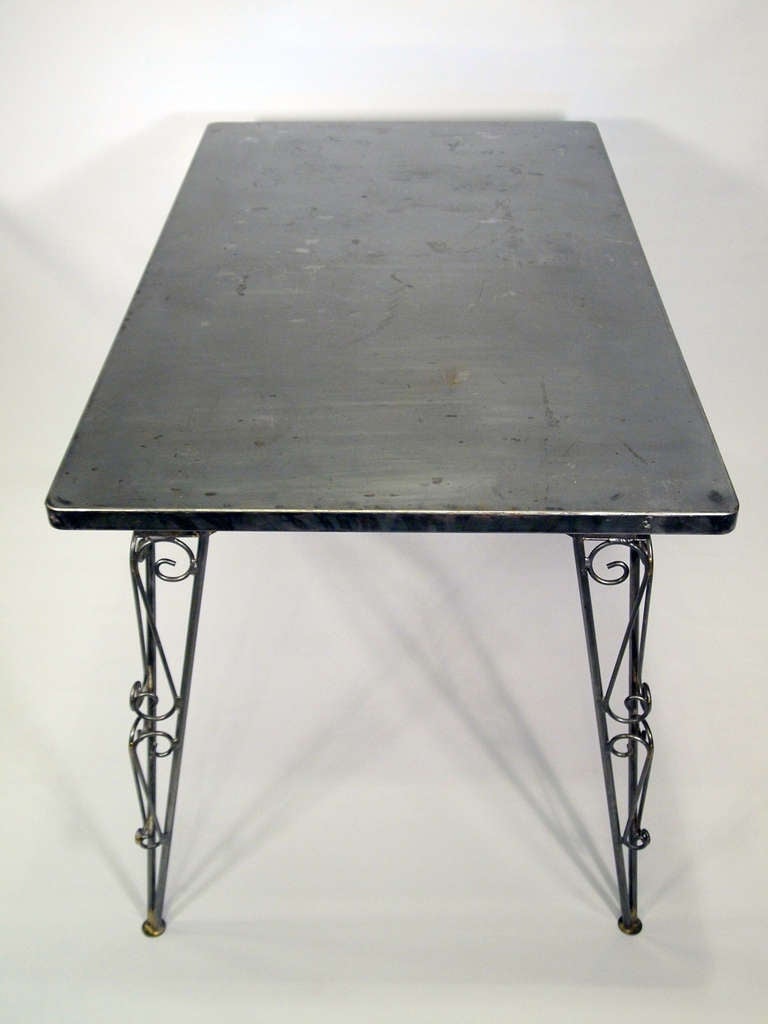 French Mid-20th Century Metal Table Model Tolix 55 2
