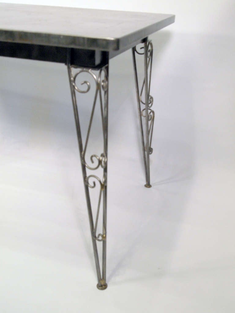 French Mid-20th Century Metal Table Model Tolix 55 5