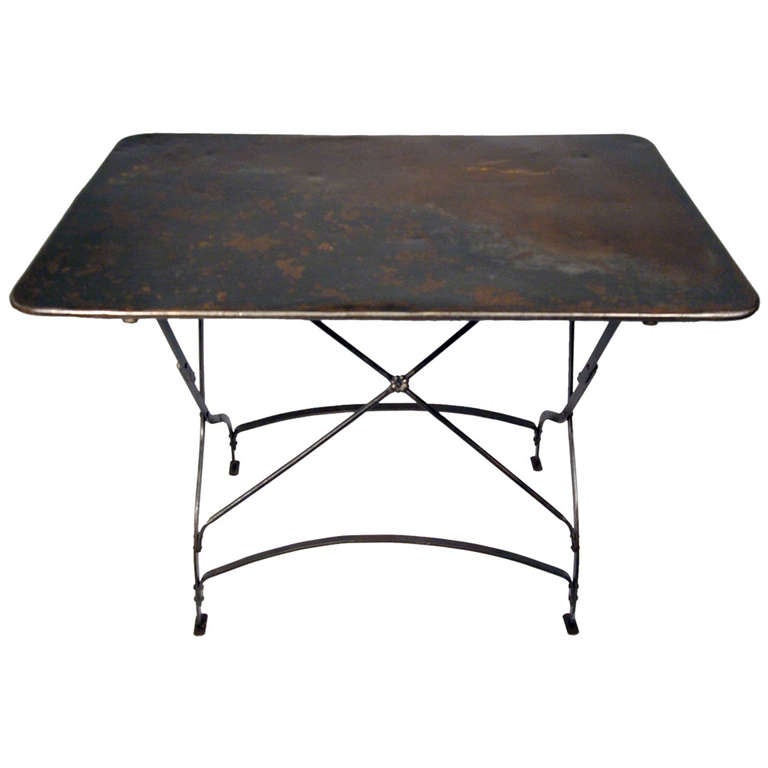French Mid Century Metal Folding Table at 1stdibs