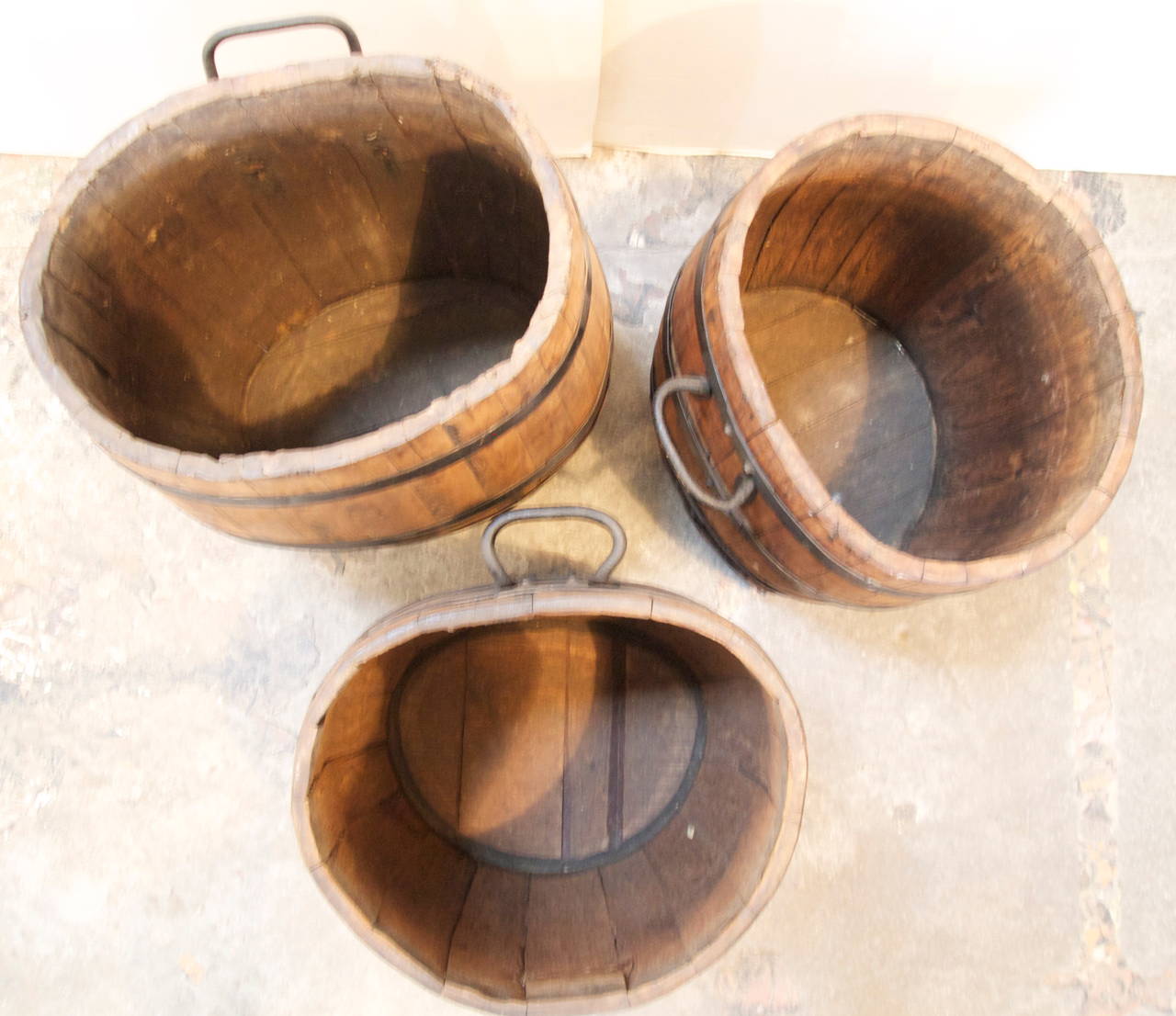 Set of 3 French Oval Winery Grape Barrels In Good Condition In San Francisco, CA