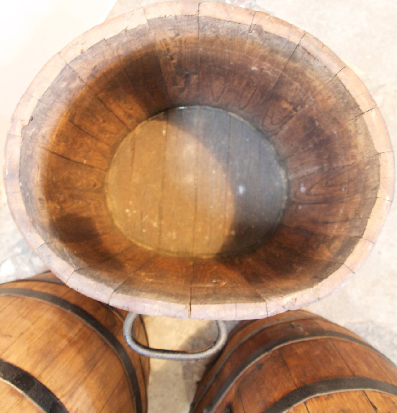Set of 3 French Oval Winery Grape Barrels 2