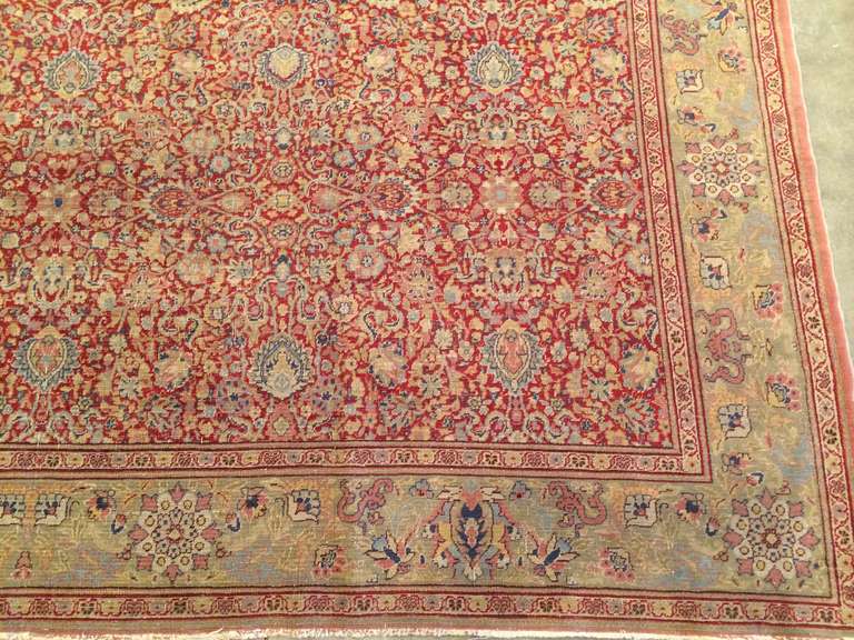 Antique Hereke Turkish Rug In Good Condition For Sale In West Hollywood, CA