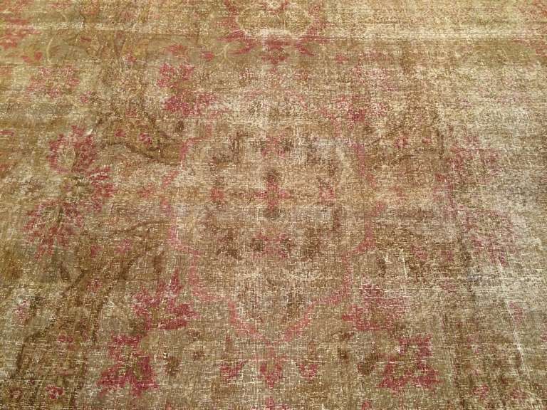 Antique Indian Agra Rug In Distressed Condition For Sale In West Hollywood, CA