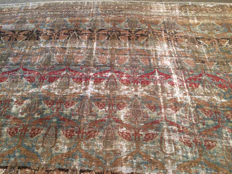 Antique Malayer Persian Rug In Distressed Condition For Sale In West Hollywood, CA