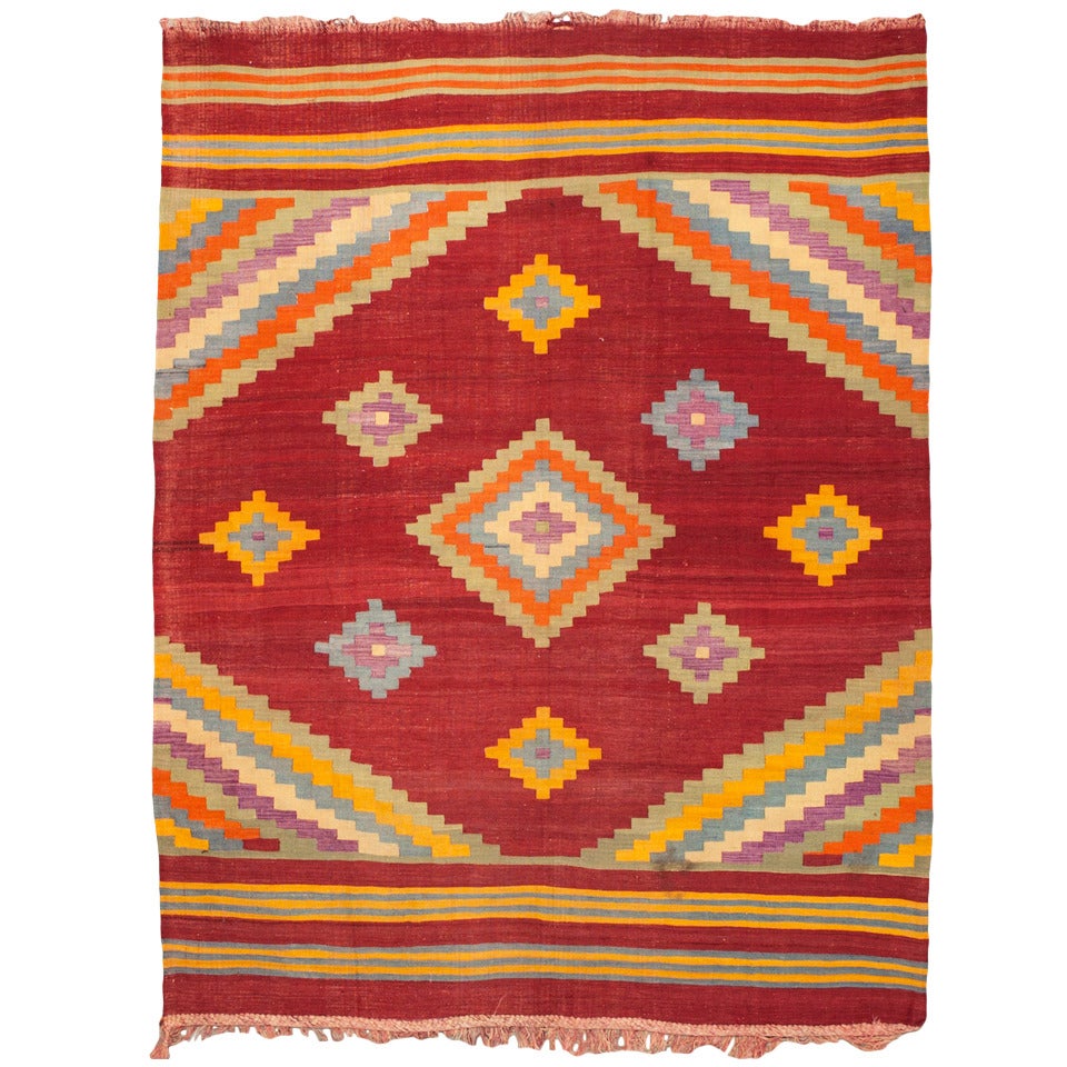 Vintage Turkish Kilim For Sale