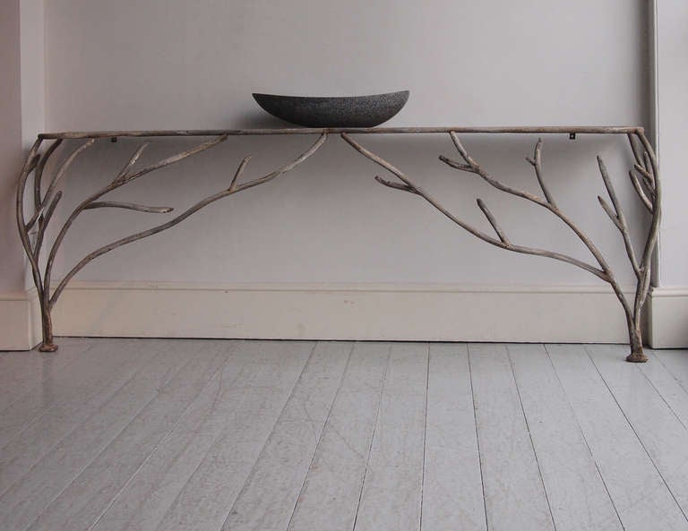 In painted wrought iron, in the form of coral or possibly branches or even antlers. Made for a grotto or conservatory, purchased in the Tarn region of France, near Toulouse, circa 1920, in original condition