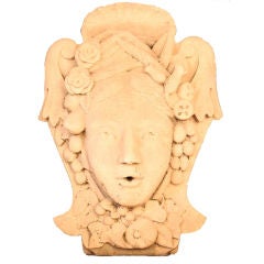 PAIR HAND CARVED STONE HEAD FROM HAUSSMAN BLDG