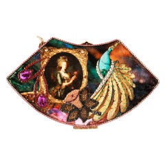 WORK OF ART HANDMADE BAG "LADY AND THE PEACOCK "