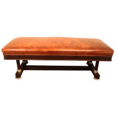 Vintage Empire Style Leather Bench