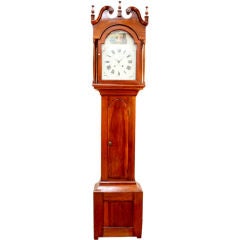 Antique Dutch Grandfather Clock with Hand Painted Dial & Scenery