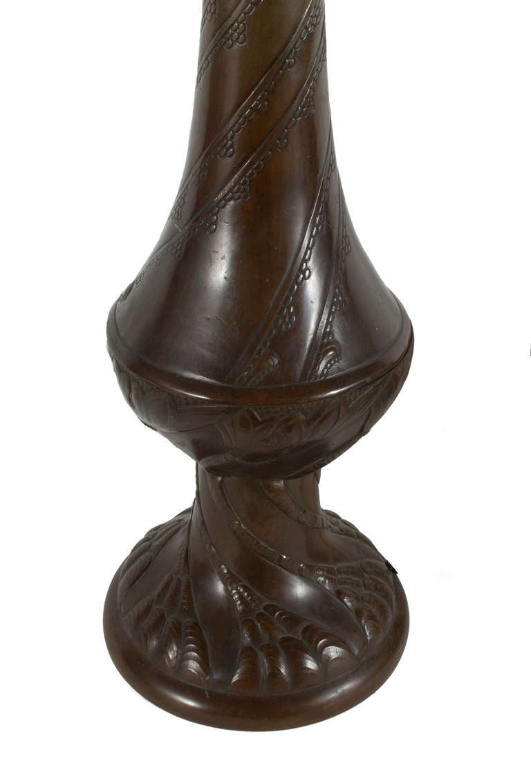 Bronze table lamp by Mogens Ballin, circa 1910.