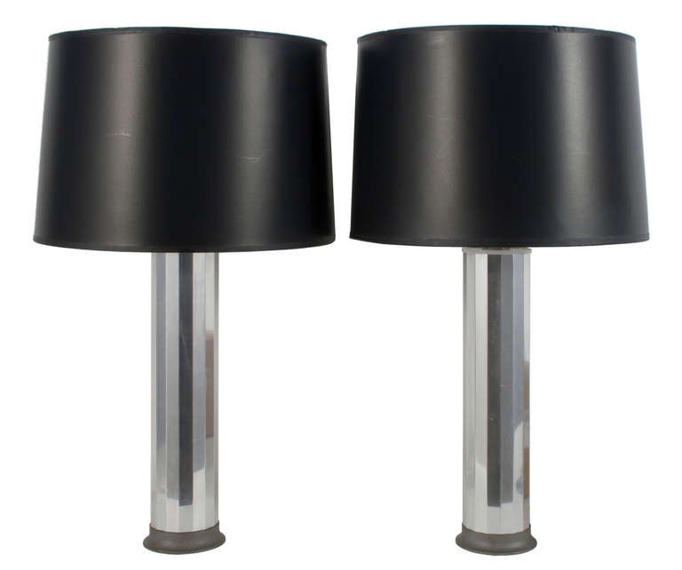 Pair of reflective Table Lamps.