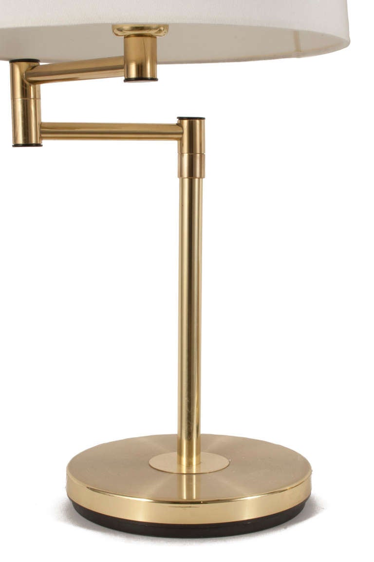 Pair of adjustable brass Table Lamps.