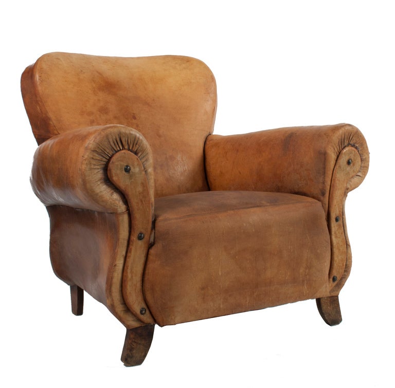 Leather Club Chair.