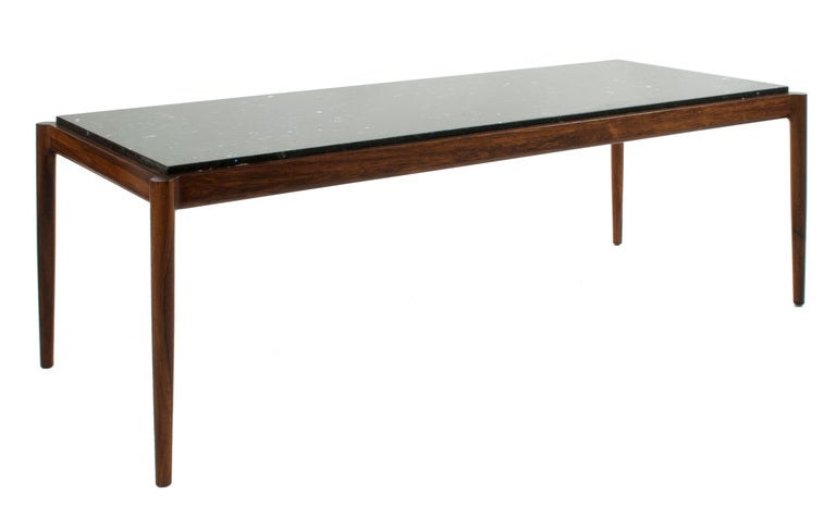 Stone Top and Rosewood Coffee Table by Kofod Larsen.