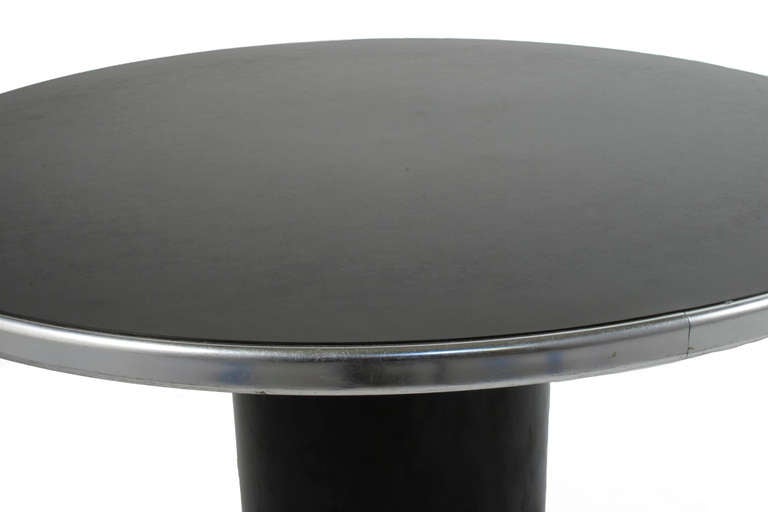 Black and chrome round Coffee Table.