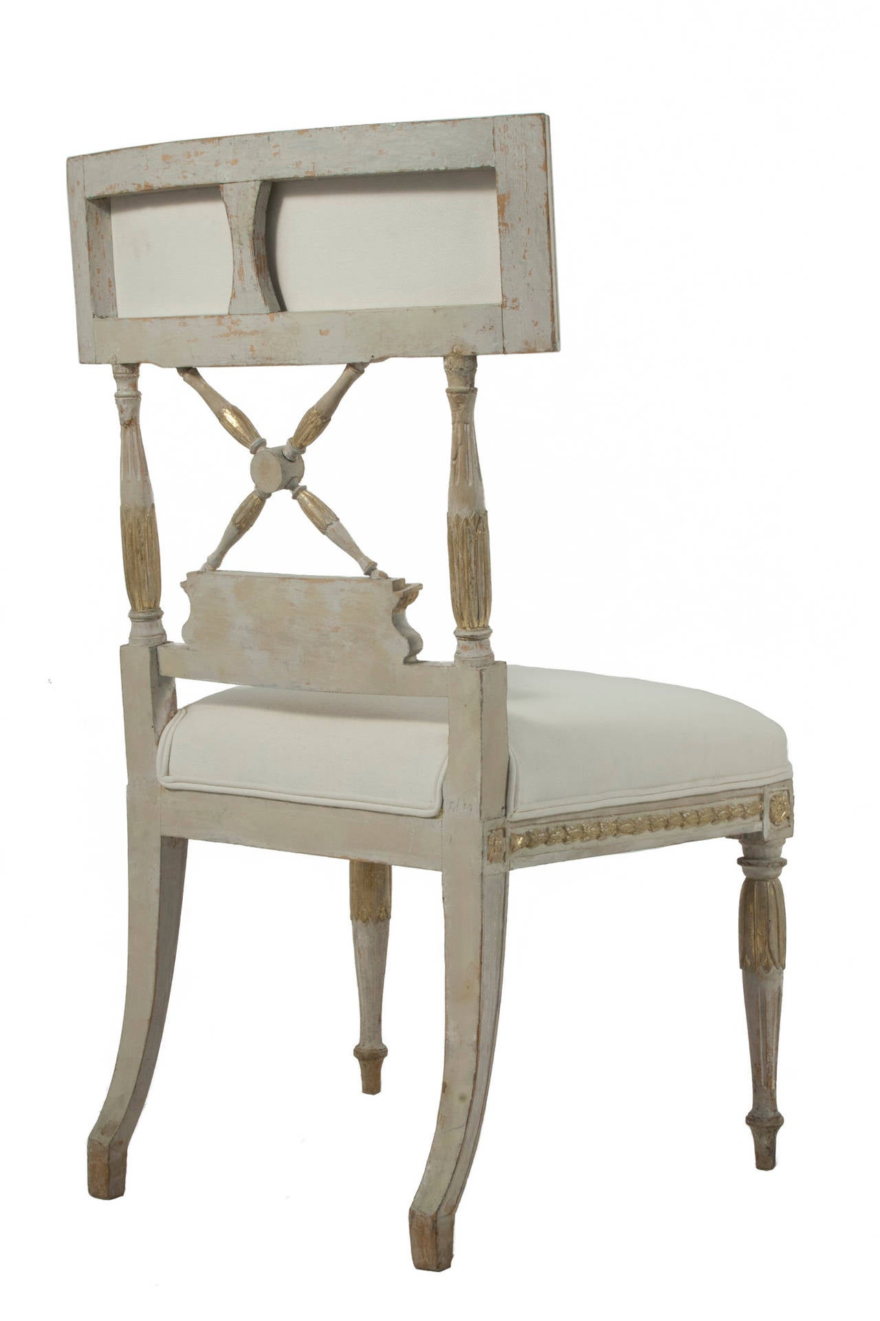 Swedish Pair of Signed Gustavian Side Chairs by Erik Ohrmark