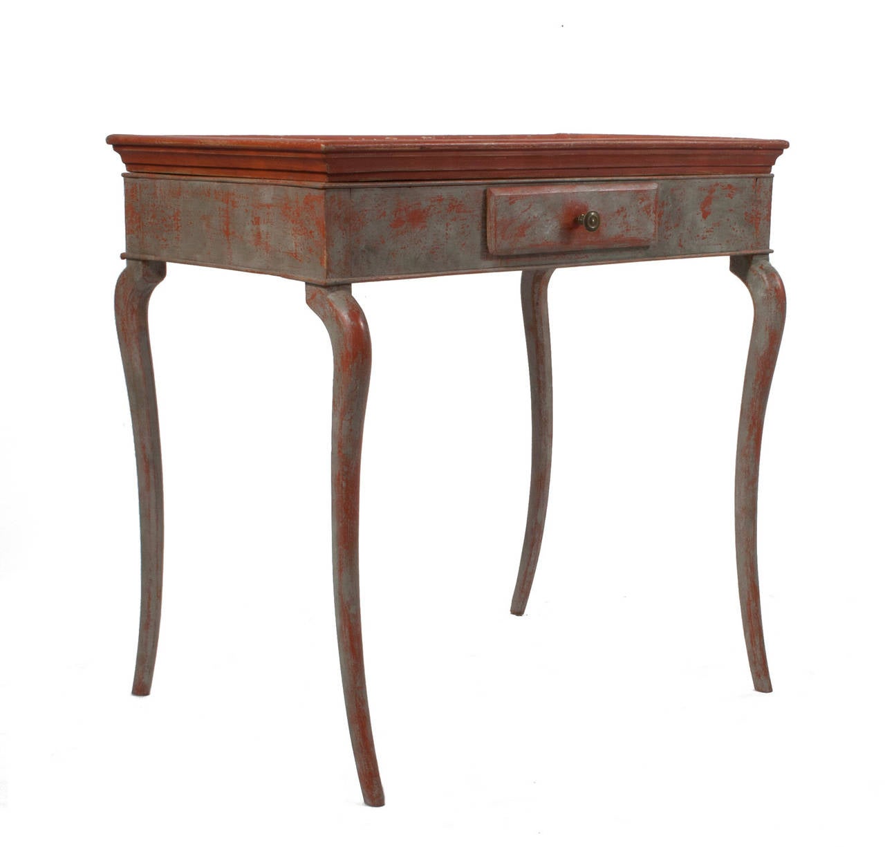 Rococo tray table in grey and red.