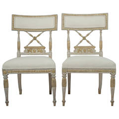 Pair of Signed Gustavian Side Chairs by Erik Ohrmark