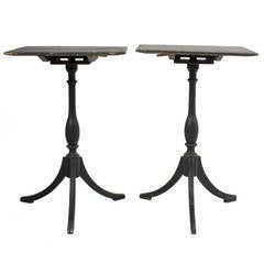 Pair of Signed Gustavian Tilt-Top Tables by Hans Asplind