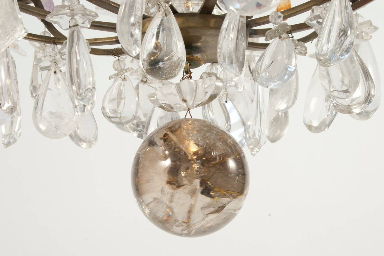 Early 20th Century French Art Deco Rock Crystal Chandelier For Sale