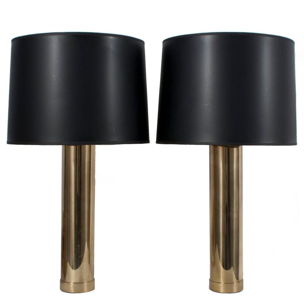 Pair of Brass Table Lamps For Sale