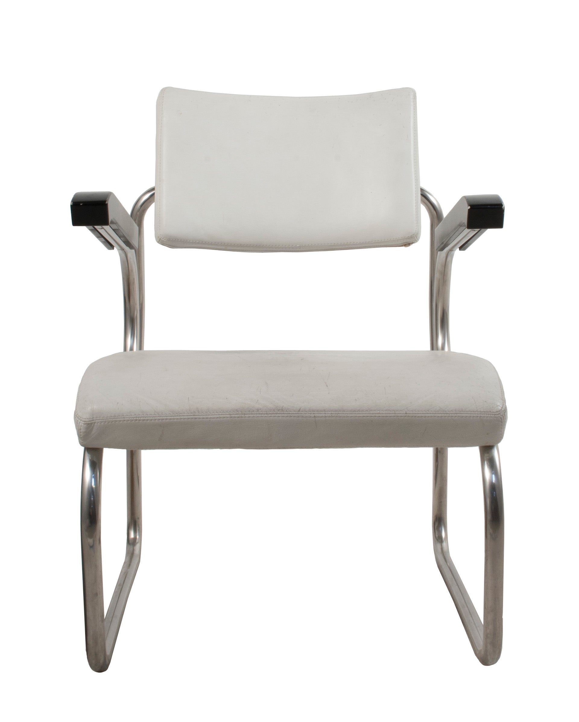 White Leather Armchair by Zanotta For Sale