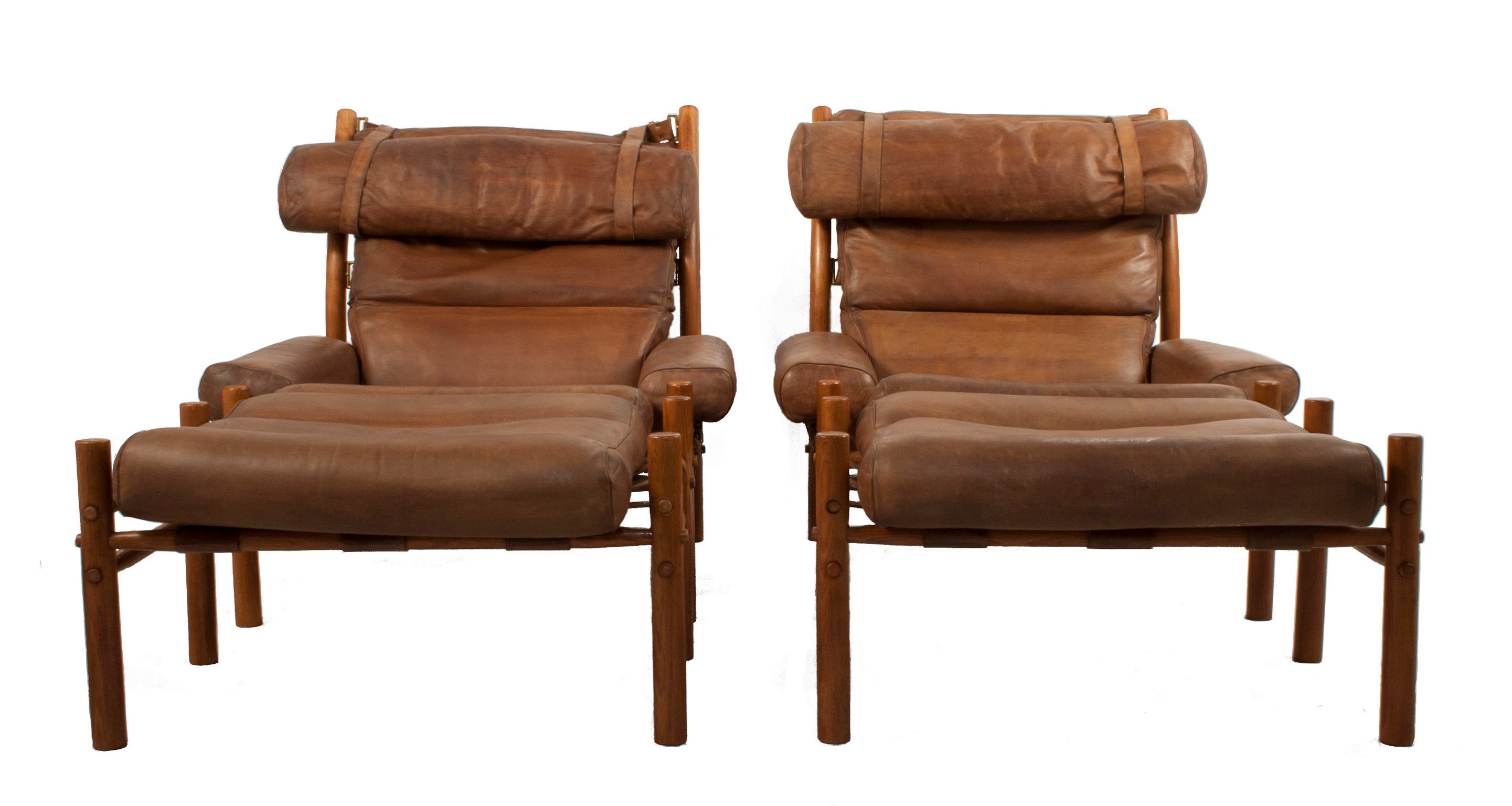 Pair of Leather Lounge Chairs by Arne Norell