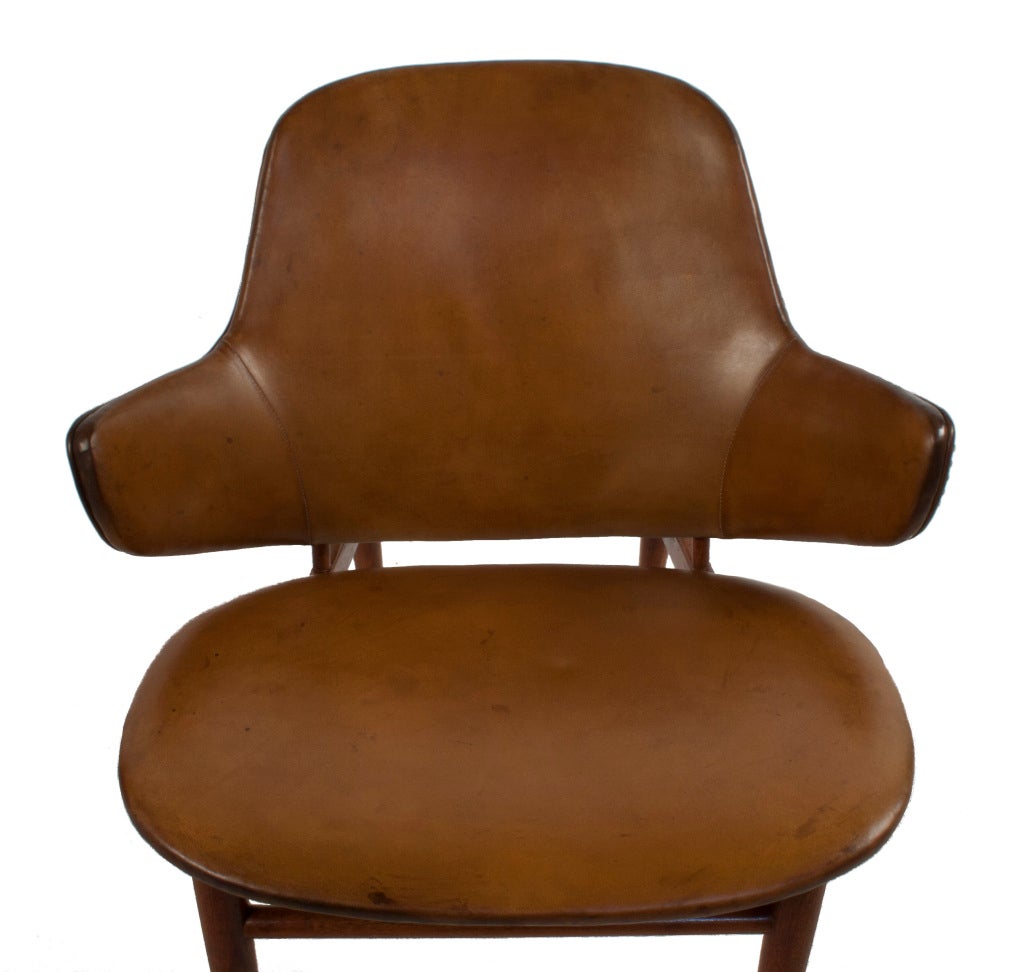 Danish Leather Lounge Chair by Kofoed Larsen