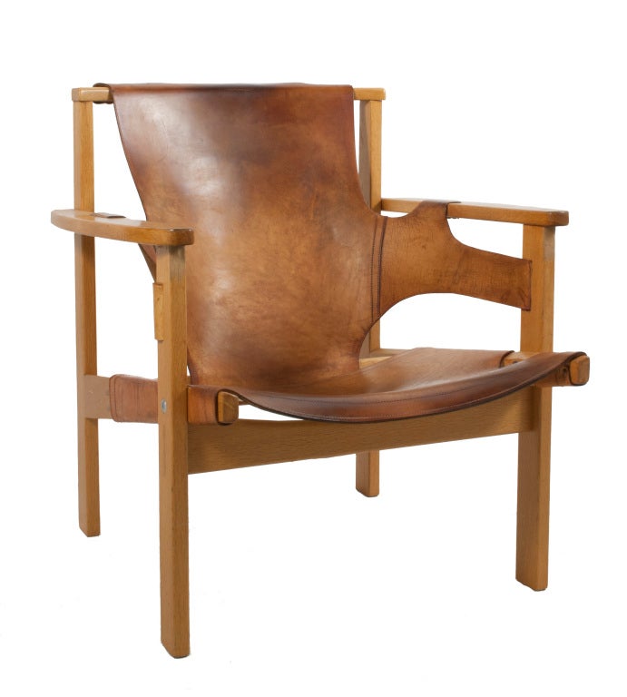 Leather Lounge Chair by Carl Axel Acking.