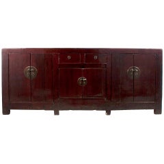Dark Red Shanxi Sideboard Antique Dark Red Shanxi Sideboard