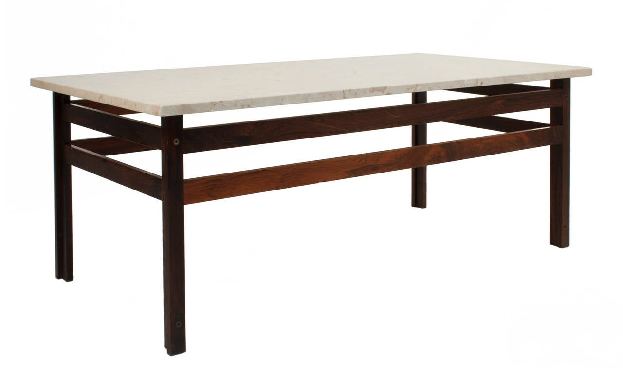 Stone top Coffee Table with rosewood base.