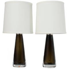 Pair of Dark Olive Green Carl Fagerlund Table Lamps