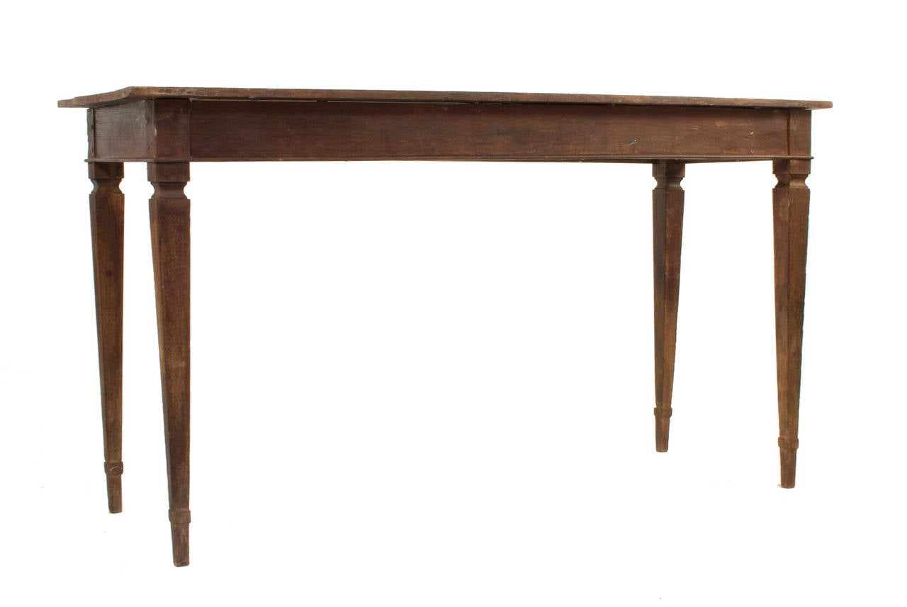 Gustavian console table in a worn painted patina.