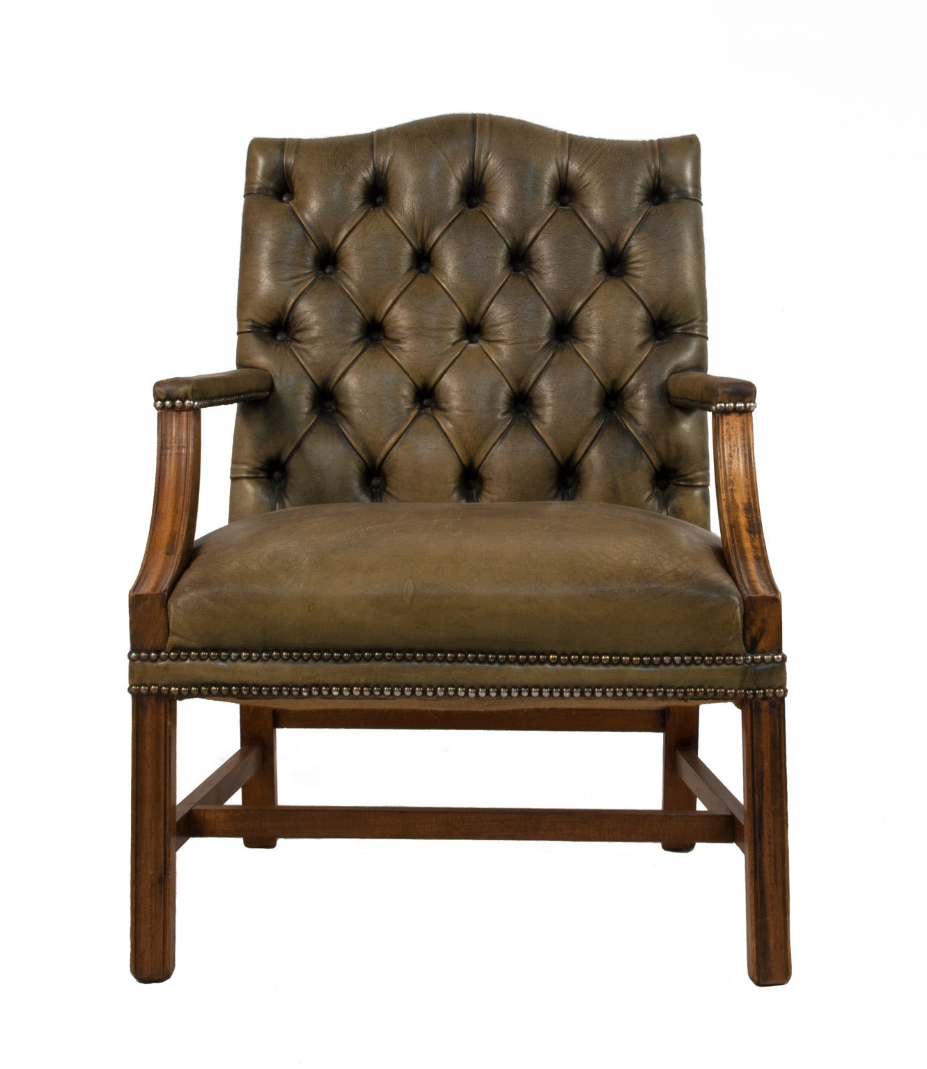 Tufted Leather Armchair For Sale