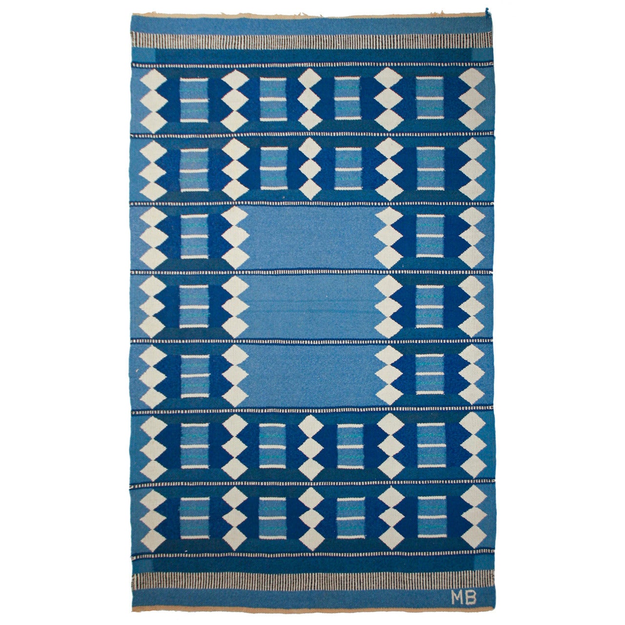 Vintage Swedish Flat-Weave Rug